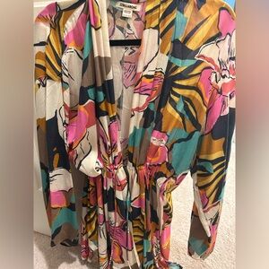 Billabong floral Yoga Coverup, kaftan, top beach over top